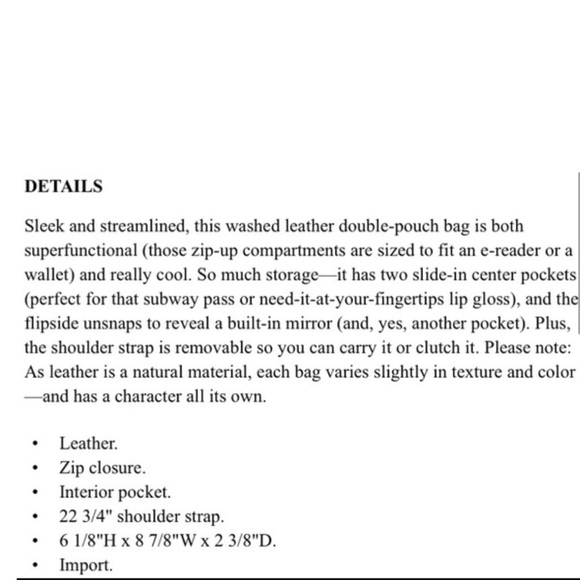 Madewell Twin Pouch Leather Crossbody Bag Washed Leather Light Tan Purse - Picture 14 of 16